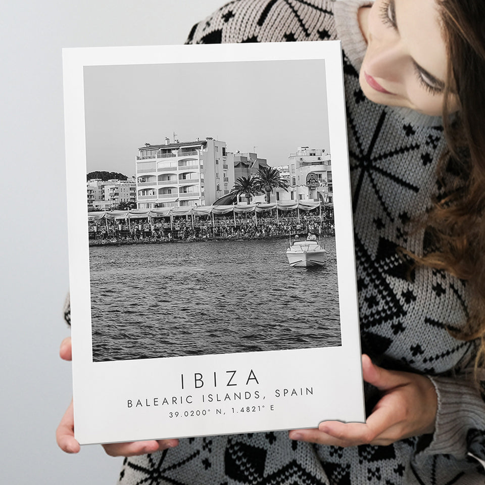 Ibiza Balearic Islands 1 Black And White Art Canvas Prints Wall Art Home Decor
