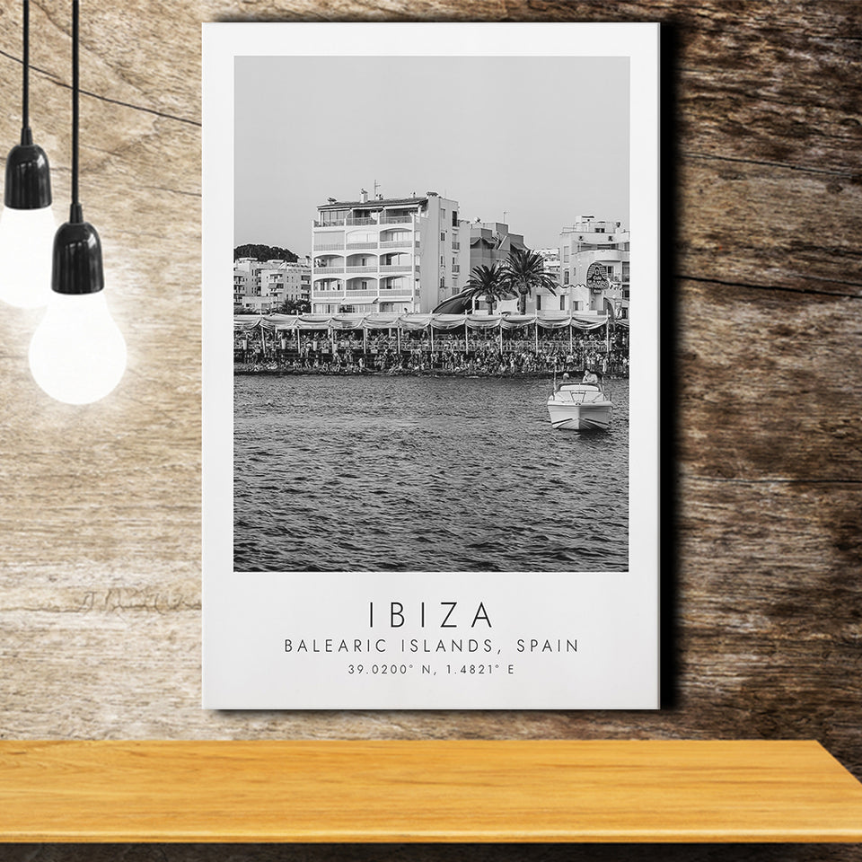 Ibiza Balearic Islands 1 Black And White Art Canvas Prints Wall Art Home Decor