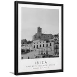 Ibiza Balearic Islands Black And White Art Framed Art Prints Wall Art Decor, Framed Picture