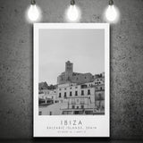 Ibiza Balearic Islands Black And White Art Canvas Prints Wall Art Home Decor