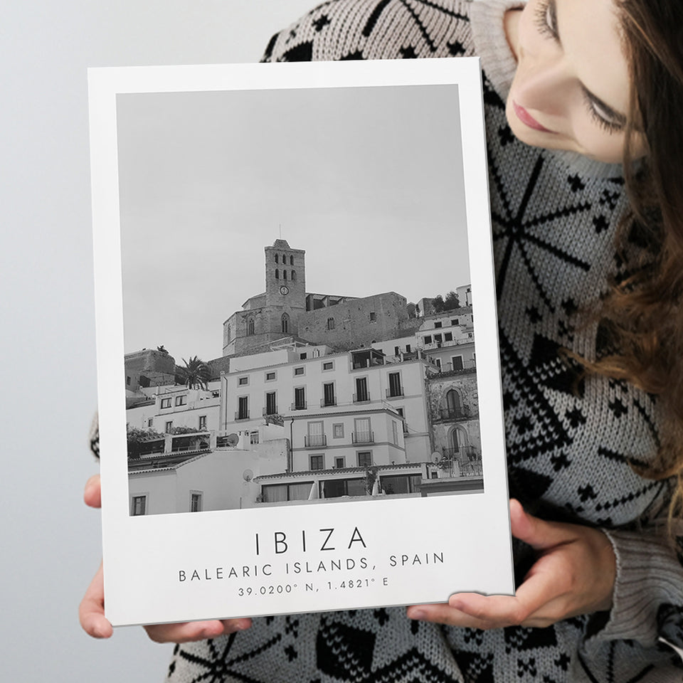 Ibiza Balearic Islands Black And White Art Canvas Prints Wall Art Home Decor