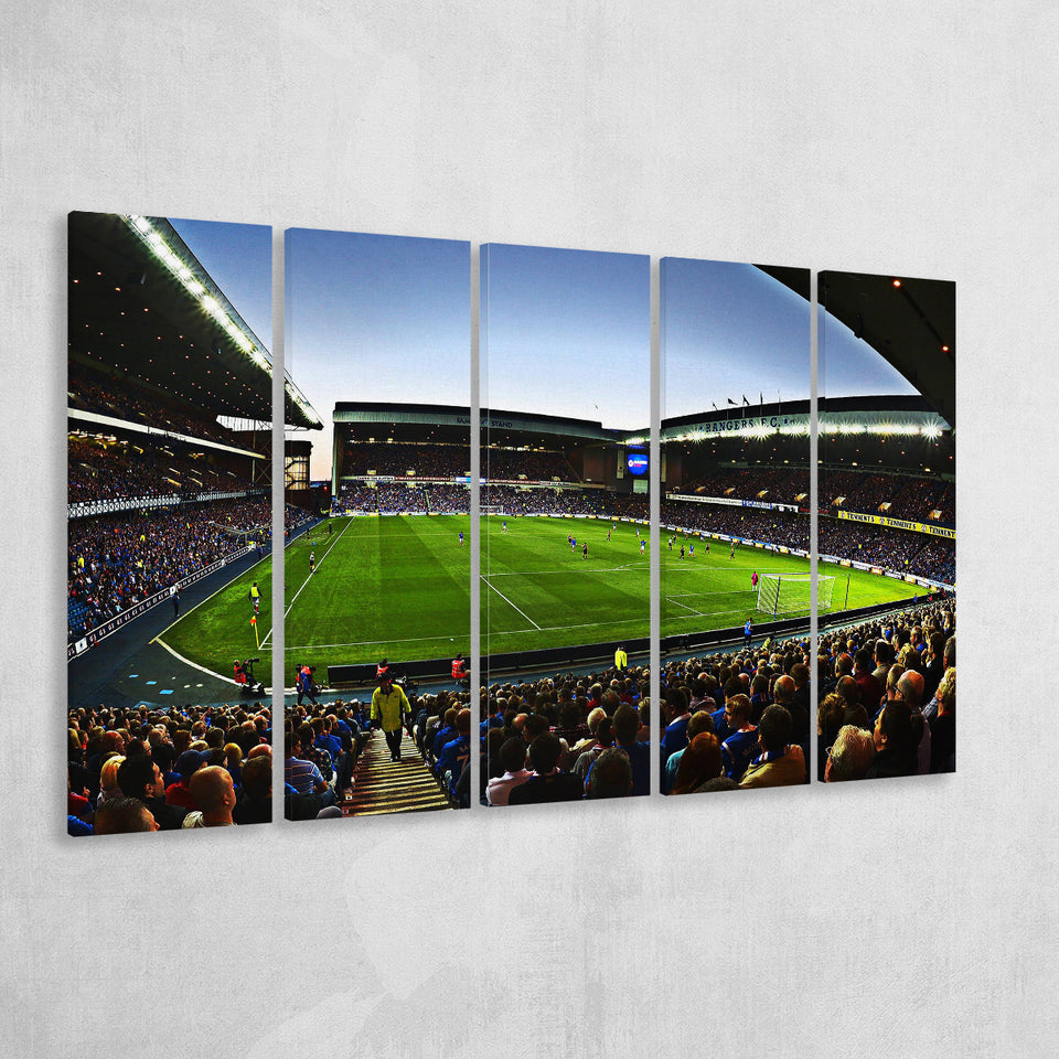 Ibrox Football Stadium, Stadium Canvas, Sport Art, Gift for him, Multi Panels B, Canvas Prints Wall Art Decor