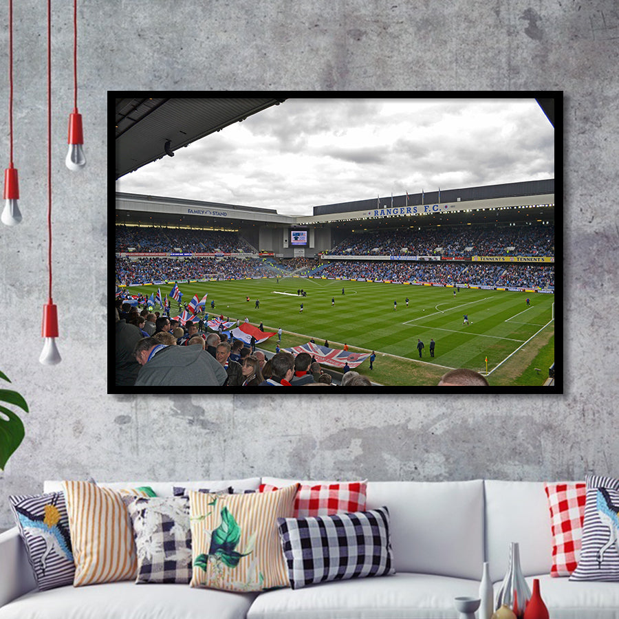 Ibrox Stadium, Stadium Canvas, Sport Art, Gift for him, Framed Art Prints Wall Art Decor, Framed Picture