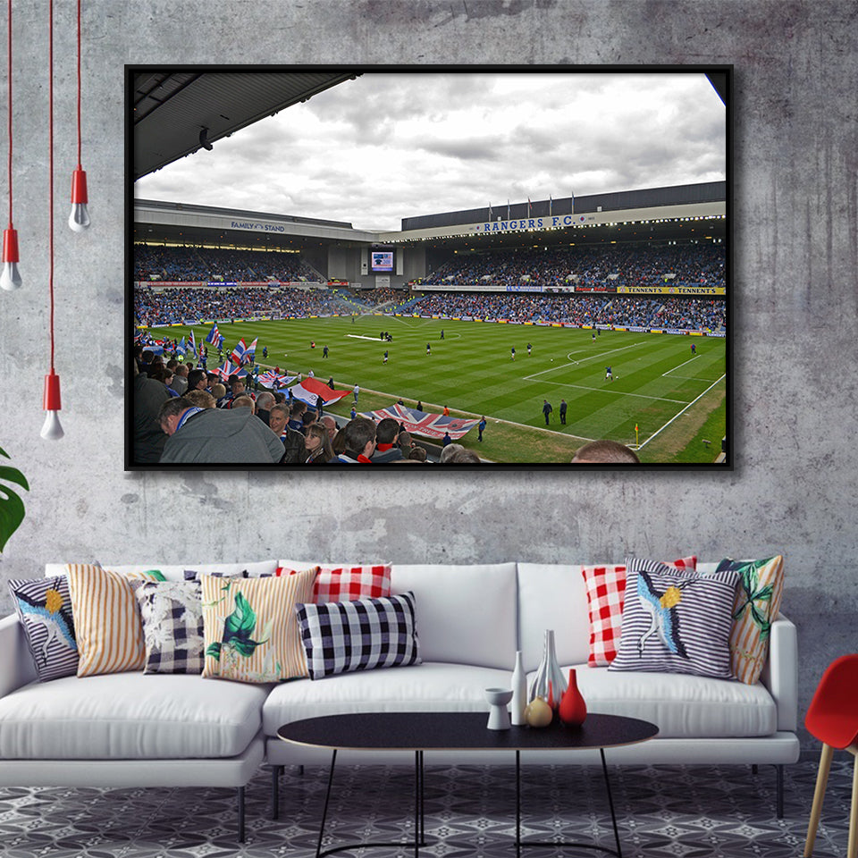 Ibrox Stadium, Stadium Canvas, Sport Art, Gift for him, Framed Canvas Prints Wall Art Decor, Framed Picture