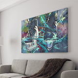 Ice Hockey Skates, Ice Hockey Canvas Prints Wall Art Home Decor - Painting Canvas, Ready to hang