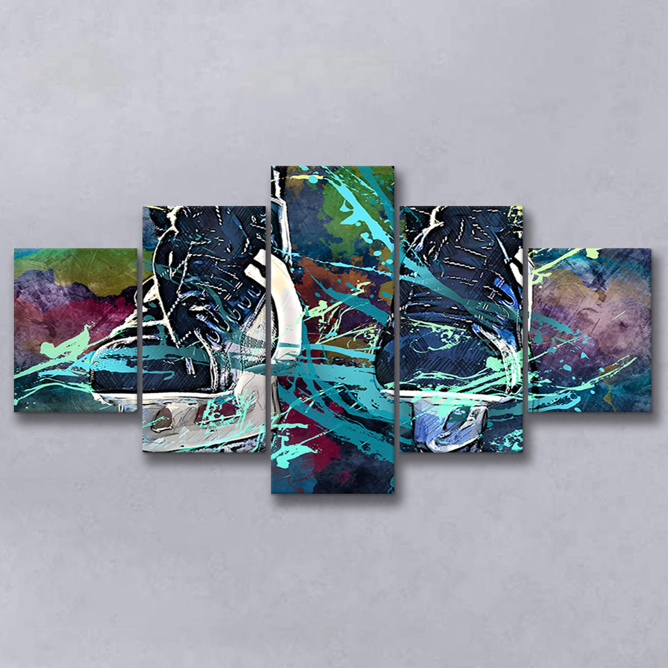 Ice Hockey Skates, Ice Hockey Multi Panels,Canvas Prints Wall Art Home Decor