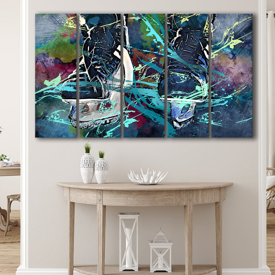 Ice Hockey Skates, Ice Hockey 5 Panels B,Large Canvas,Canvas Prints Wall Art Home Decor