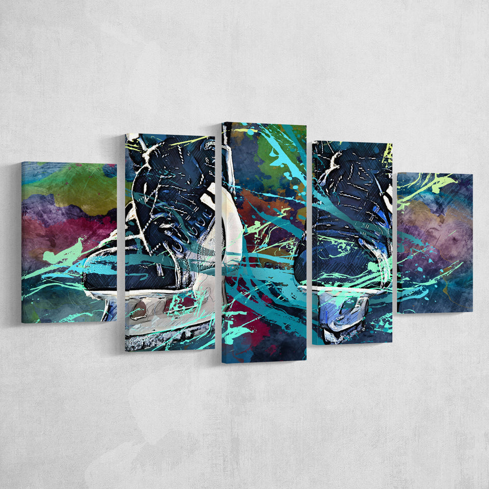 Ice Hockey Skates, Ice Hockey Multi Panels,Canvas Prints Wall Art Home Decor