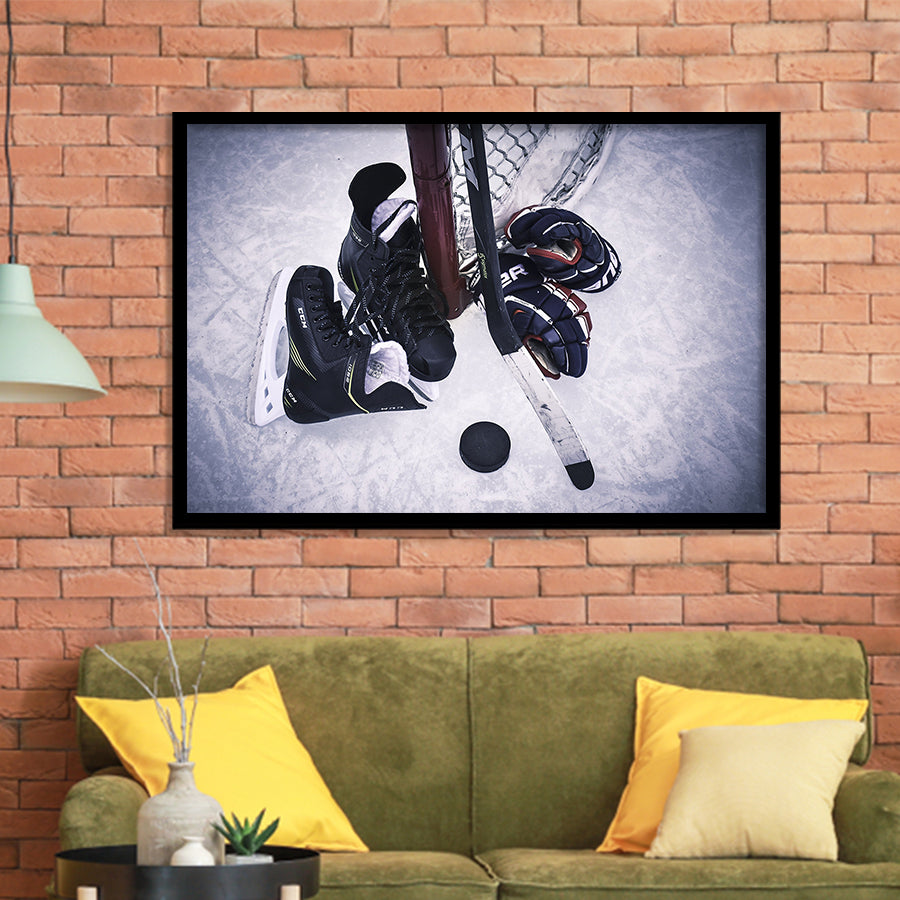 Ice Hockey, Hockey100 Framed Art Prints Wall Art Decor,Black Frame, Ready to hang