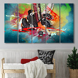 Ice Hockey, Hockey 5 Panels B,Large Canvas,Canvas Prints Wall Art Home Decor