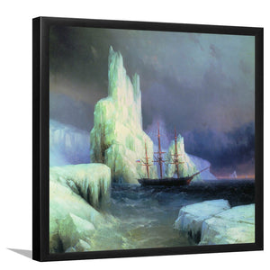 Ice Mountains In Antarctica By Ivan AivazovskyArt Print,Canvas Art,Frame Art,Plexiglass Cover