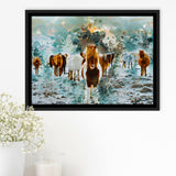 Icelandic Horses Framed Canvas Prints Wall Art Decor - Painting Canvas, Framed Picture, Home Decor