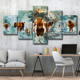 Icelandic Horses 5 Pieces Canvas Prints Wall Art Decor - Painting Canvas, Mixed Canvas, Multi Panels