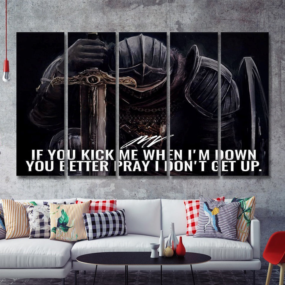 If You Kick Me When I Down 5 Piece Canvas Prints Wall Art - Painting Prints, Wall Decor,Multi Panels