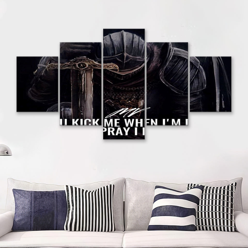 If You Kick Me When I Down 5 Piece Canvas Prints Wall Art - Painting Prints, Wall Decor,Multi Panel