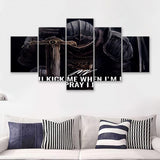 If You Kick Me When I Down 5 Piece Canvas Prints Wall Art - Painting Prints, Wall Decor,Multi Panel