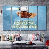 If You Can Not Win Change The Rules Motivation Art 5 Pieces B Canvas Prints Wall Art - Painting Canvas,Wall Decor, Multi Panel,5 Panels