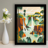 Iguazu Falls Retro Art Print, City Art Print, Framed Art Print Wall Art Home Decor, Framed Picture