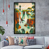 Iguazu Falls Retro Art Print, City Art Print, Framed Art Print Wall Art Home Decor, Framed Picture