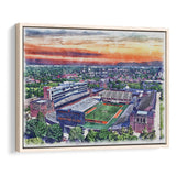 Illinois Fighting Illinois Memorial Stadium Watercolor, Sport Art Prints Fan Gift, Framed Canvas Prints Wall Art Decor
