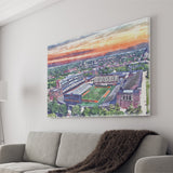 Illinois Fighting Illinois Memorial Stadium Watercolor, Sport Art Prints Fan Gift, Canvas Prints Wall Art Decor