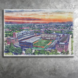 Illinois Fighting Illinois Memorial Stadium Watercolor, Sport Art Prints Fan Gift, Canvas Prints Wall Art Decor