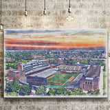 Illinois Fighting Illinois Memorial Stadium Watercolor, Sport Art Prints Fan Gift, Canvas Prints Wall Art Decor