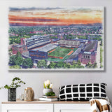 Illinois Fighting Illinois Memorial Stadium Watercolor, Sport Art Prints Fan Gift, Canvas Prints Wall Art Decor