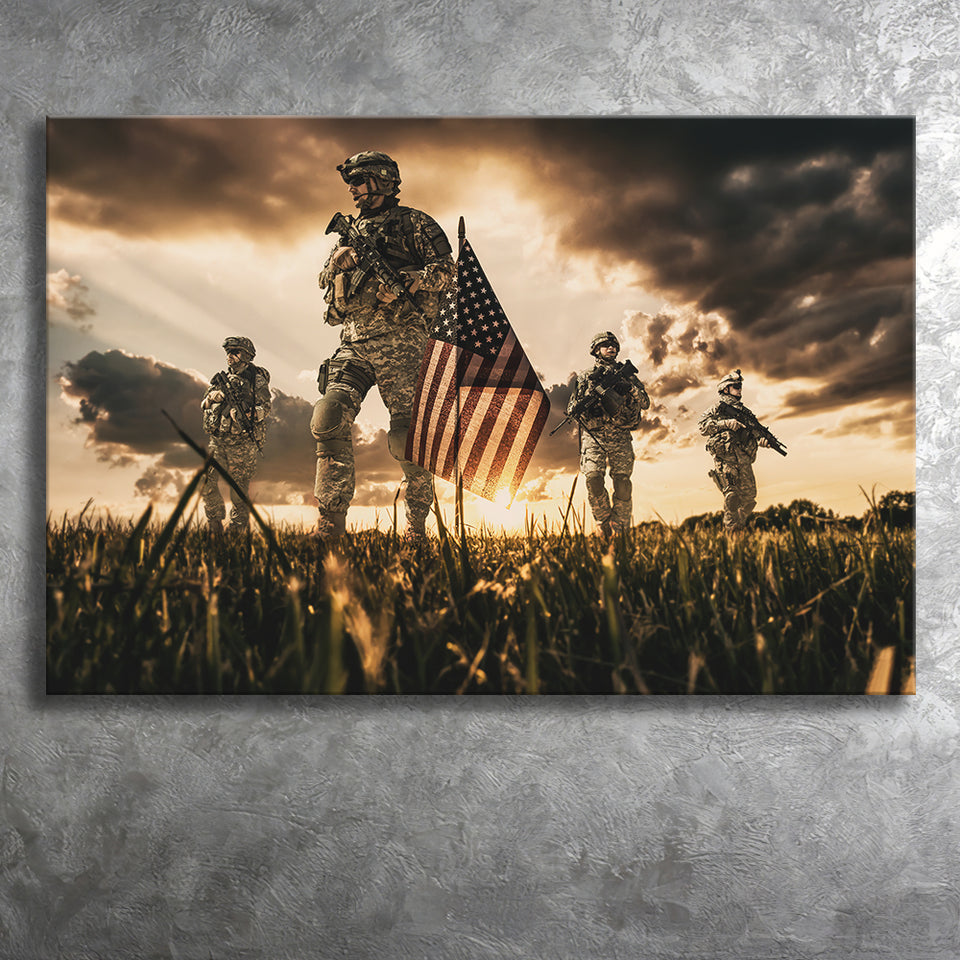 Ilustration War veterans america veteransday Canvas Prints Wall Art - Painting Canvas, Veteran Gift, Print for Sale