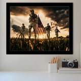 Ilustration War veterans america veteransday Framed Art Prints Wall Decor - Framed Painting, Veteran Gift