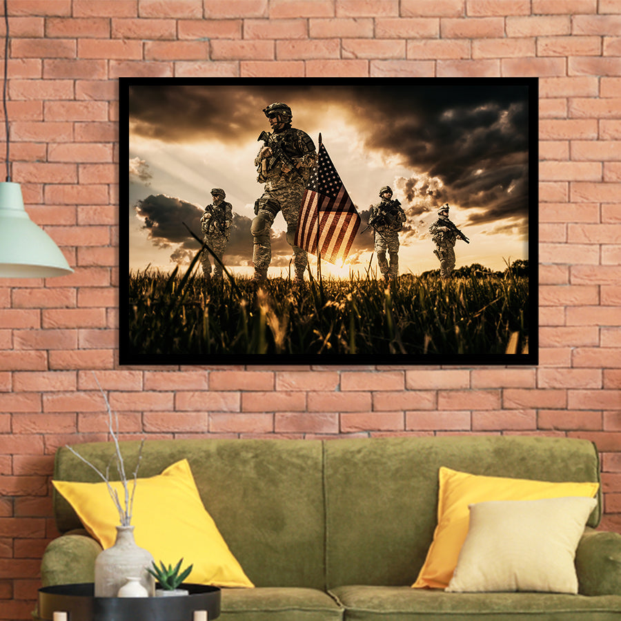 Ilustration War veterans america veteransday Framed Art Prints Wall Decor - Framed Painting, Veteran Gift