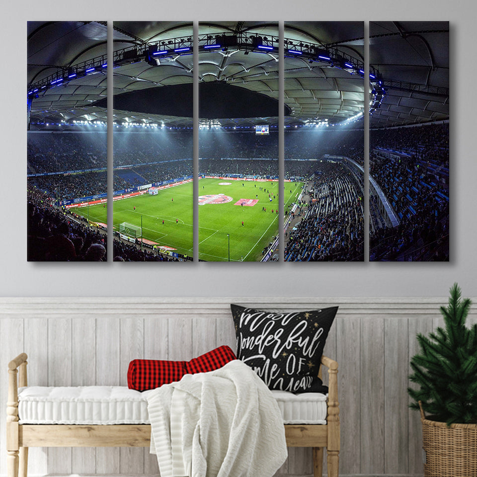 Imtech Arena Stadium Canvas Prints Hamburg Wall Art Football Stadium,Multi Panels B,Sport Stadium Art Prints, Fan Gift