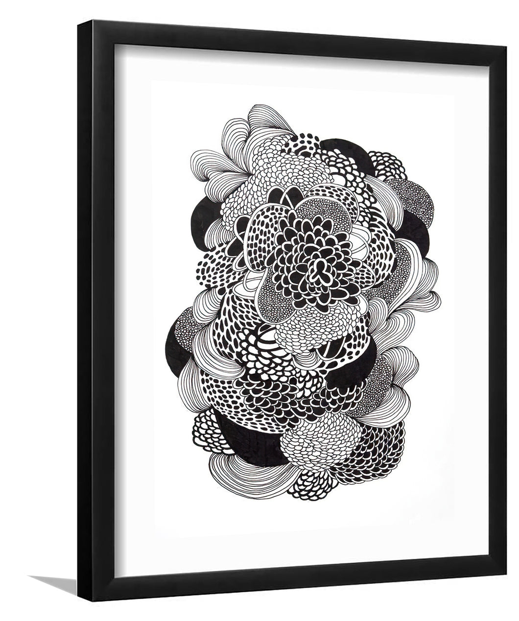 In The Flow I-Black and white Art, Art Print, Plexiglass Cover