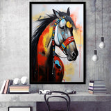 Indian Horse Warrior Acrylic Painting Portrait Art, Painting Art, Framed Art Prints Wall Decor