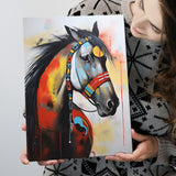 Indian Horse Warrior Acrylic Painting Portrait Art, Painting Art, Canvas Prints Wall Art Home Decor