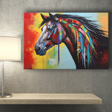 Indian Horse Warrior Oil Painting V1 Canvas Prints Wall Art, Painting Art Home Decor