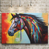 Indian Horse Warrior Oil Painting V1 Canvas Prints Wall Art, Painting Art Home Decor