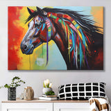 Indian Horse Warrior Oil Painting V1 Canvas Prints Wall Art, Painting Art Home Decor