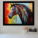 Indian Horse Warrior Oil Painting V1 Framed Art Prints Wall Decor, Framed Painting Art