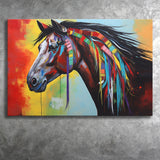 Indian Horse Warrior Oil Painting V1 Canvas Prints Wall Art, Painting Art Home Decor