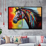 Indian Horse Warrior Oil Painting V1 Framed Art Prints Wall Decor, Framed Painting Art