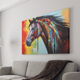 Indian Horse Warrior Oil Painting V1 Canvas Prints Wall Art, Painting Art Home Decor