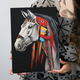 Indian Horse Warrior Portrait Acrylic Painting, Painting Art, Canvas Prints Wall Art Home Decor