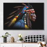 Indian Warrior Portrait Art Painting Canvas Prints Wall Art, Painting Art Home Decor