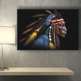 Indian Warrior Portrait Art Painting Canvas Prints Wall Art, Painting Art Home Decor