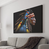 Indian Warrior Portrait Art Painting Canvas Prints Wall Art, Painting Art Home Decor