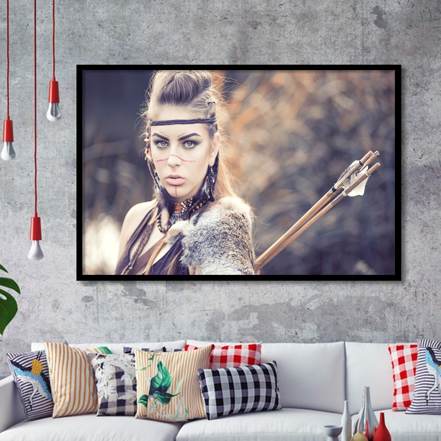 Indian Native American Strong Women Framed Art Prints Wall Decor - Painting Prints,Wall Art, Framed Picture,For Sale