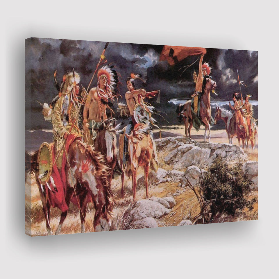 Indian Native American Painting Art Canvas Prints Wall Art - Painting Canvas, Painting Prints, Home Wall Decor, For Sale