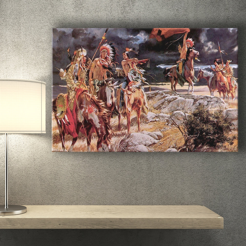 Indian Native American Painting Art Canvas Prints Wall Art - Painting Canvas, Painting Prints, Home Wall Decor, For Sale