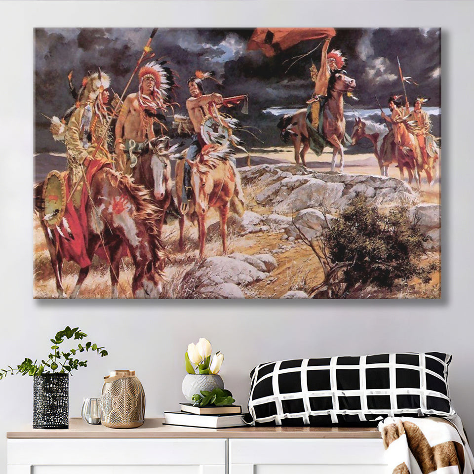 Indian Native American Painting Art Canvas Prints Wall Art - Painting Canvas, Painting Prints, Home Wall Decor, For Sale